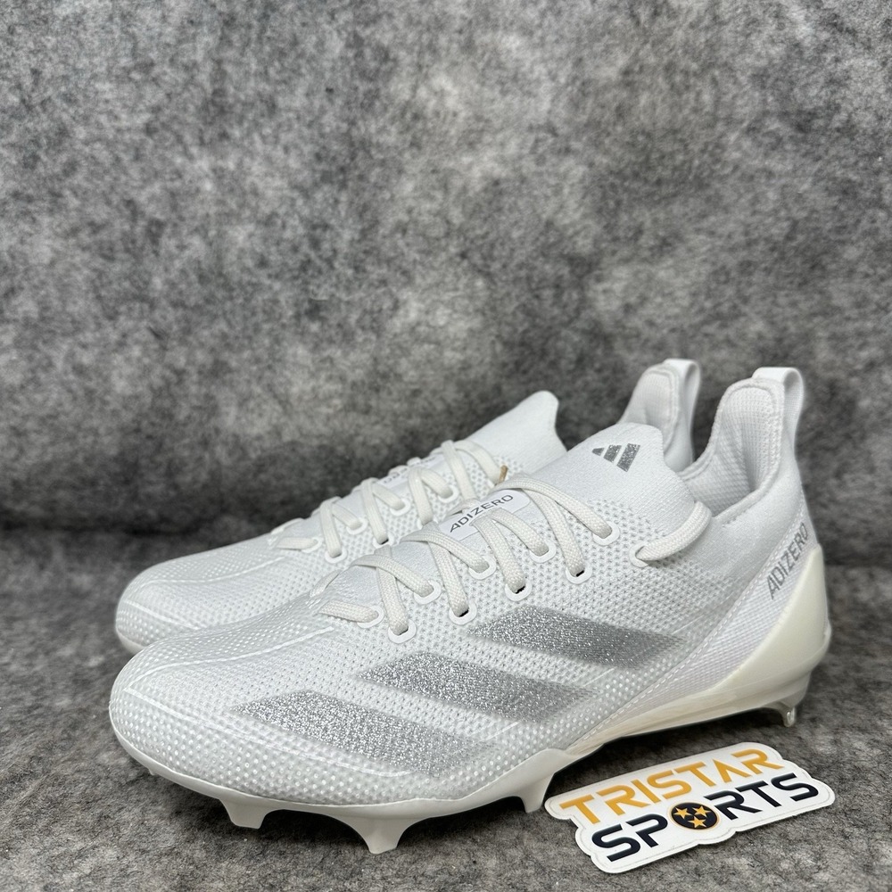 Adidas Adizero Electric+ Football Cleats Mens Size 8 White Silver IE3284